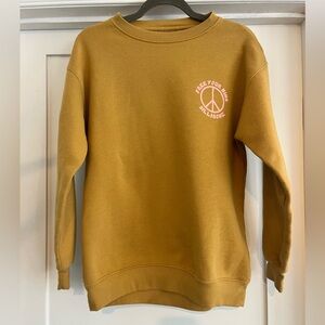 Women’s Billabong Mustard Yellow Small Sweatshirt with Peace Logo